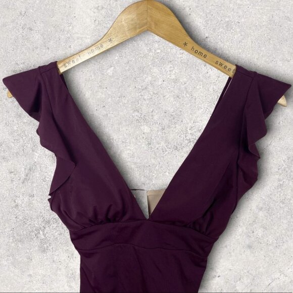 NEW Nordstrom Chelsea28 Flounce One Piece Swimsuit Plum Purple Size Small Wine S - Picture 6 of 12